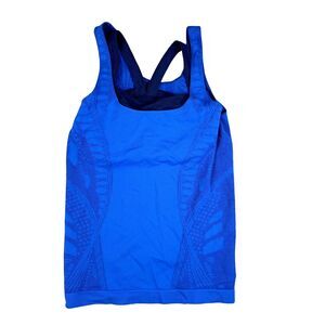 ATHLETA Tank Top Womens Extra Small Blue Combo Attached Built In Running Bra Top